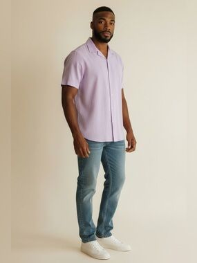 Men's Murano Liquid Luxury Fit New Hybrid Short Sleeve Button Front Shirt NEW